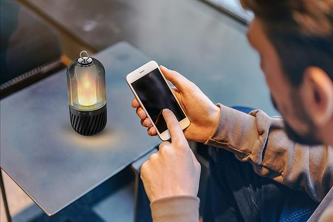 Feuerlampe mit integriertem Bluetooth Lautsprecher