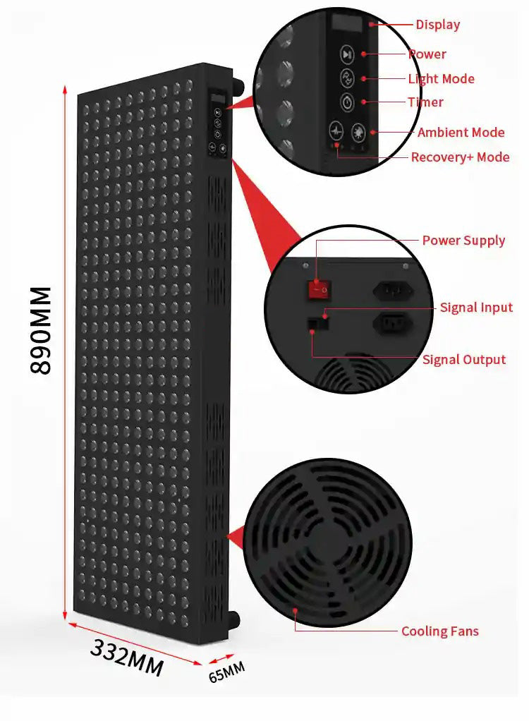 Lampe led infrarouge luminothérapie - 1500 watts